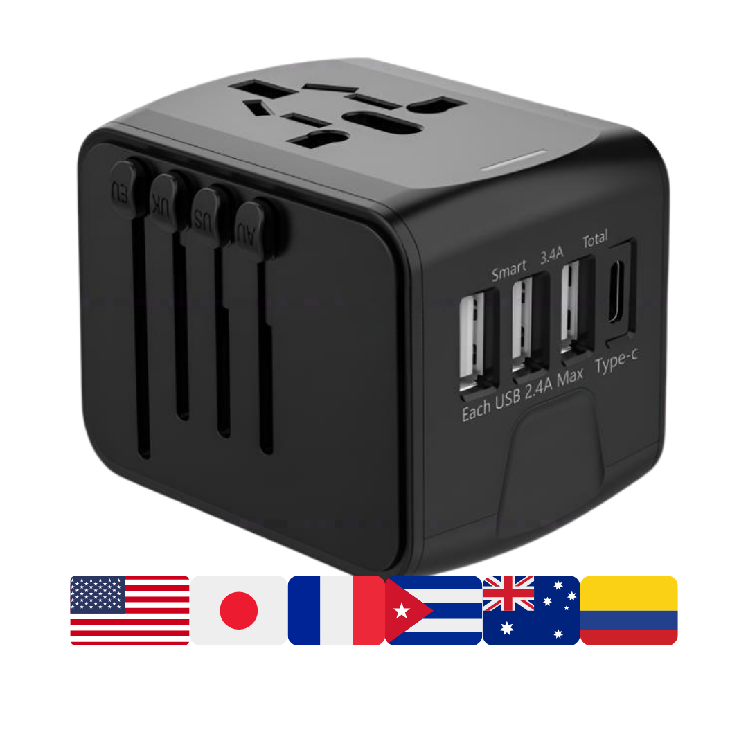 Adaptador Corriente Multipuertos Europa Internacional Viajes